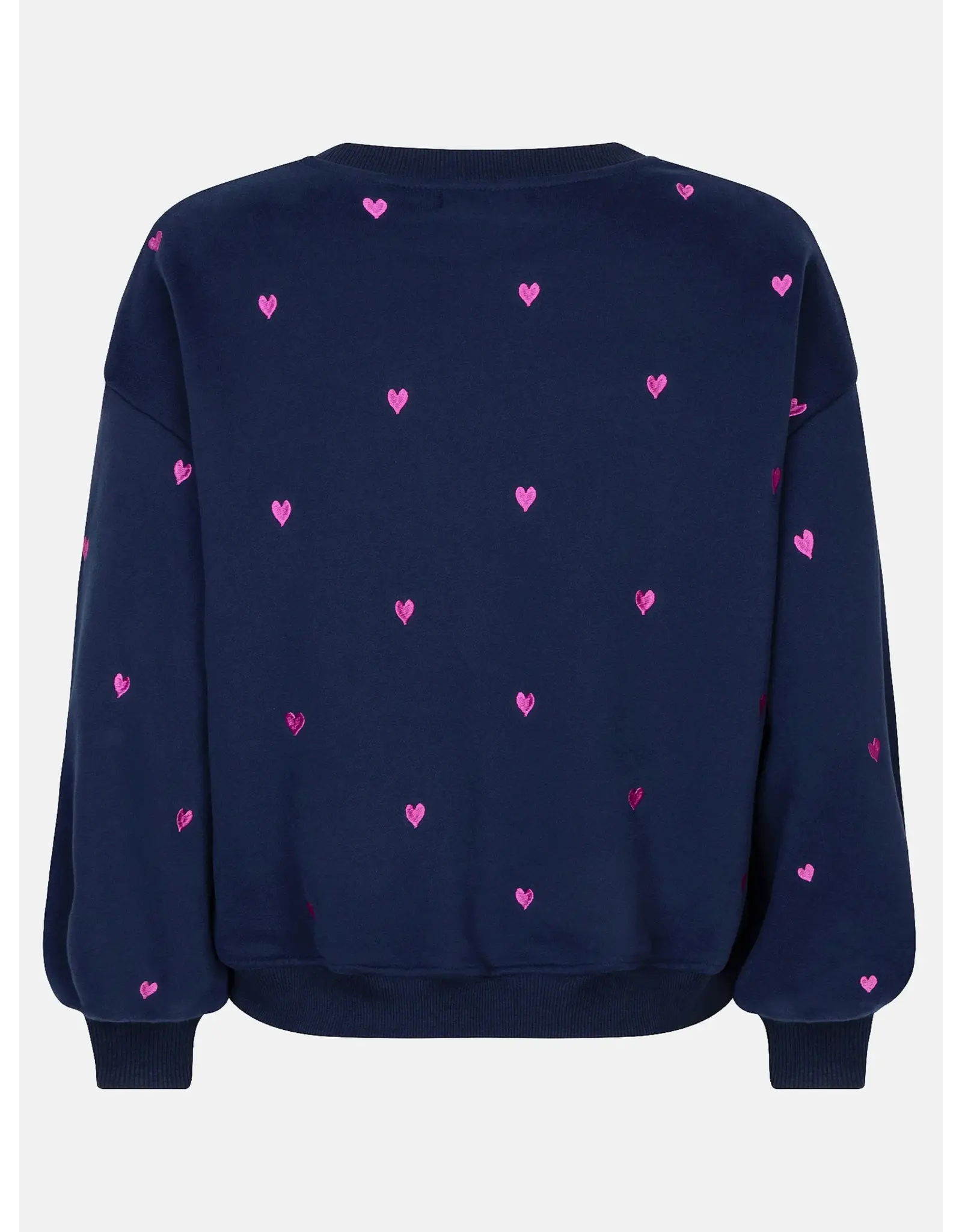 Ydence Sweater Hearts - Navy/Fuchsia Purple