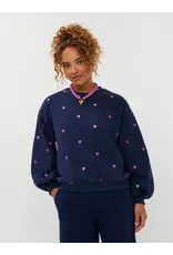 Ydence Sweater Hearts - Navy/Fuchsia Purple