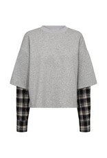 Haute L'amitié Sweat LS Shirt Mix - Grey Melangé