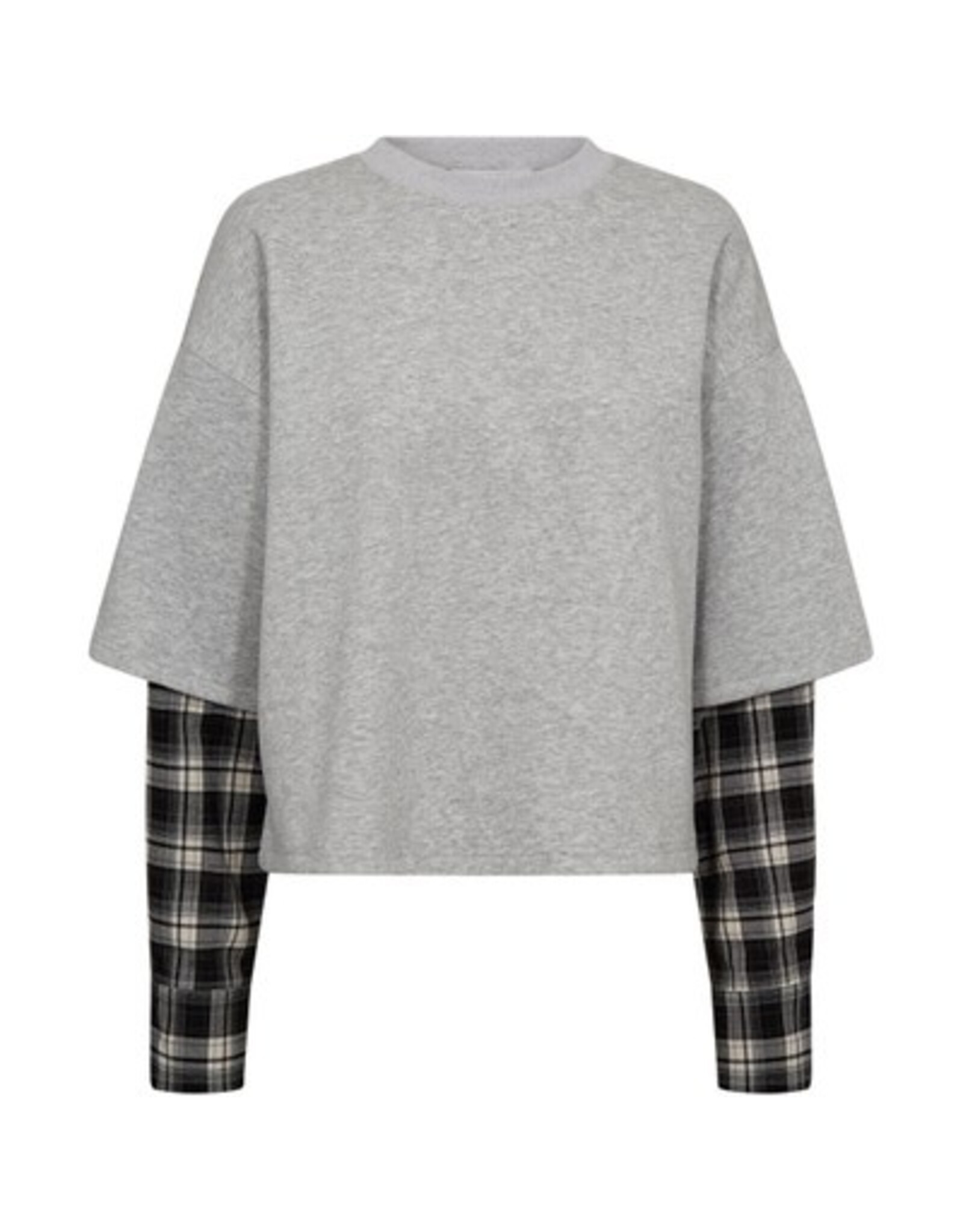 Haute L'amitié Sweat LS Shirt Mix - Grey Melangé