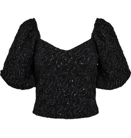 Haute L'amitié Dazzy Sequin Top - Black