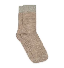 MP Denmark Erina wool rib socks - Light brown melange
