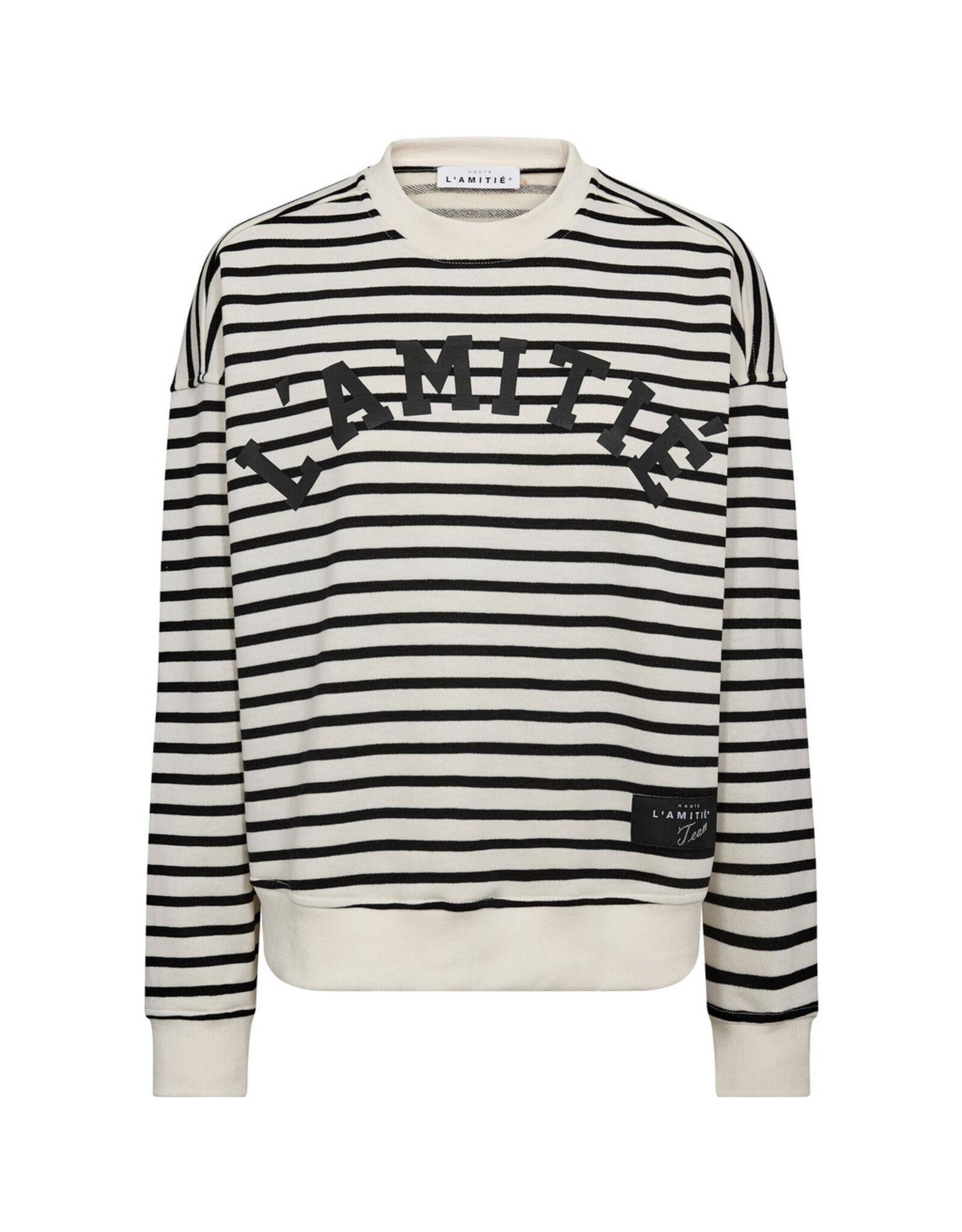 Haute L'amitié Stripe Logo Sweat - Offwhite/Black