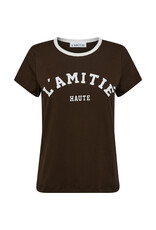 Haute L'amitié Neckline logo tee - Mocca