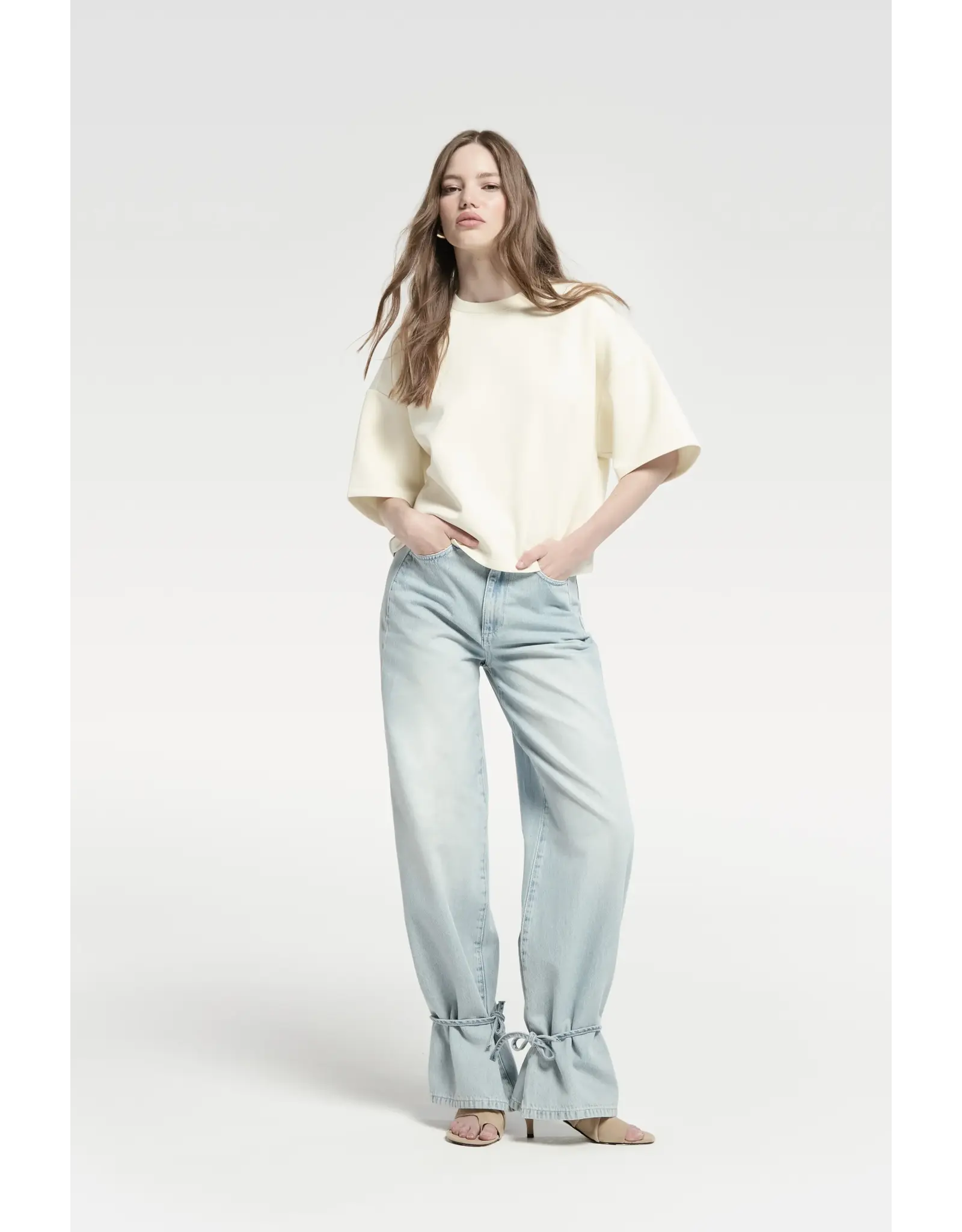 Homage Tailored Straight jeans with knot detail - Light Vintage