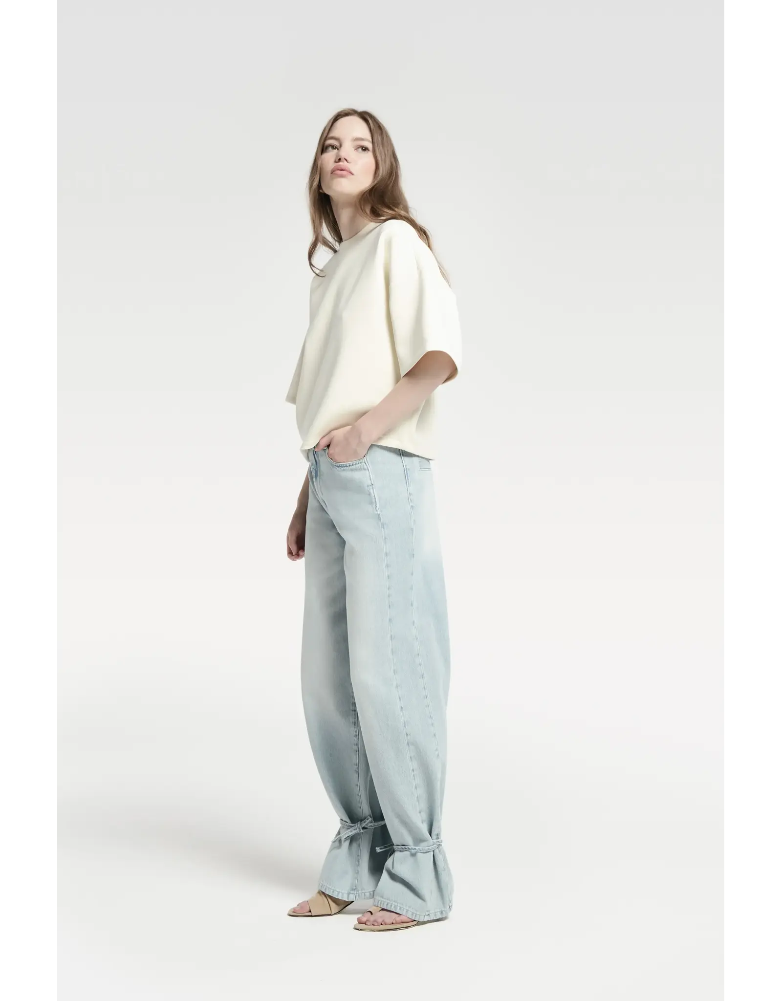 Homage Tailored Straight jeans with knot detail - Light Vintage