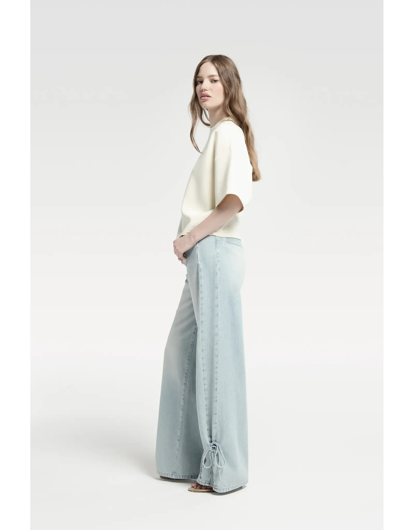 Homage Tailored Straight jeans with knot detail - Light Vintage