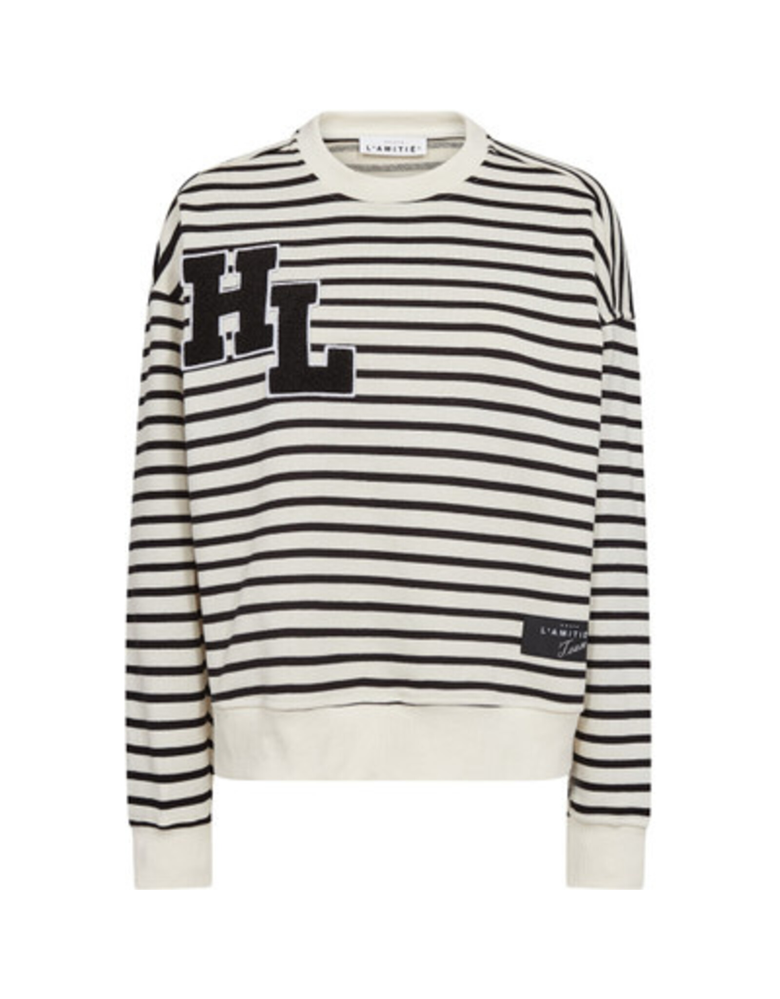 Haute L'amitié Stripe Application Sweat - Offwhite/Black