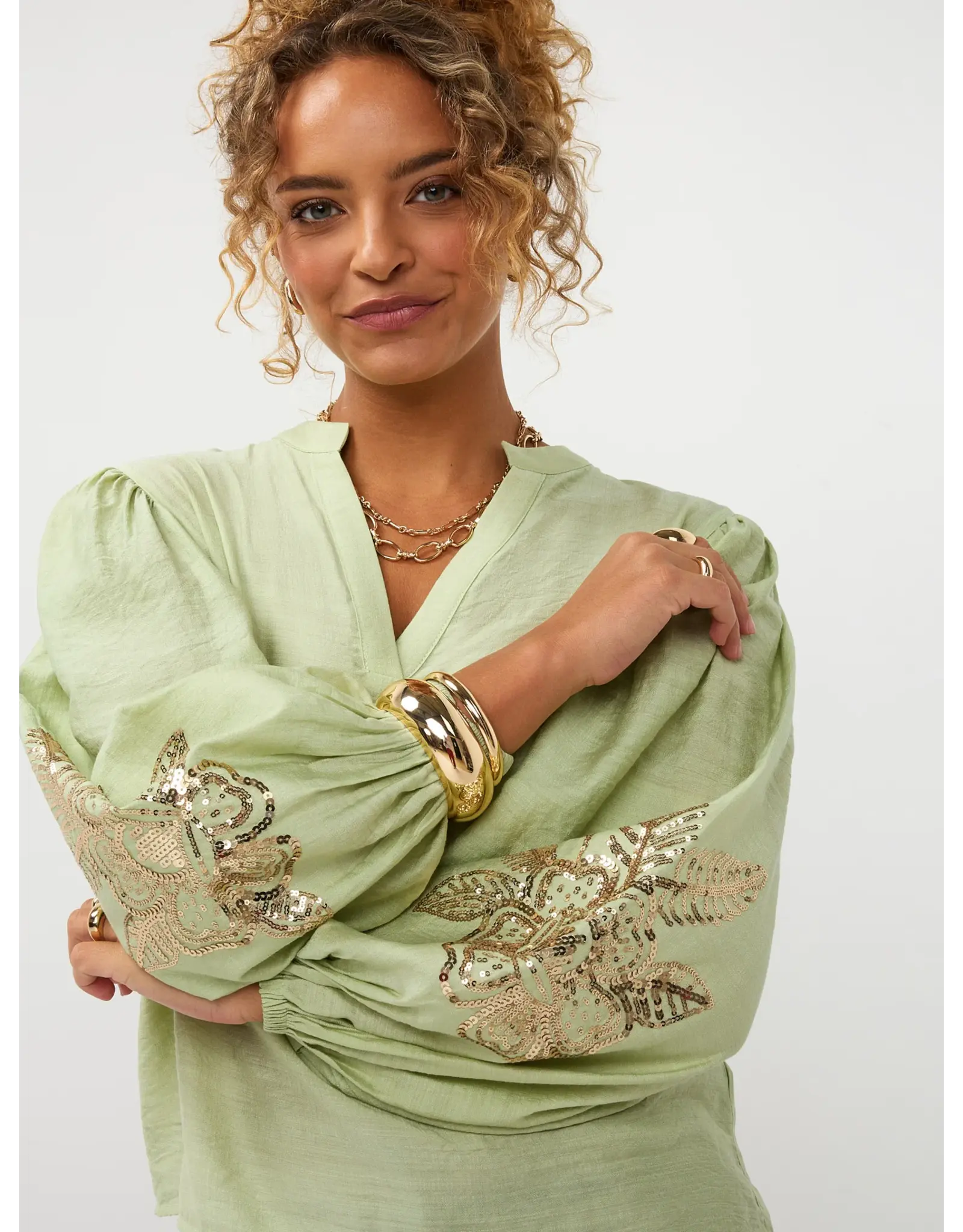 Ydence Blouses Rose - Soft Green