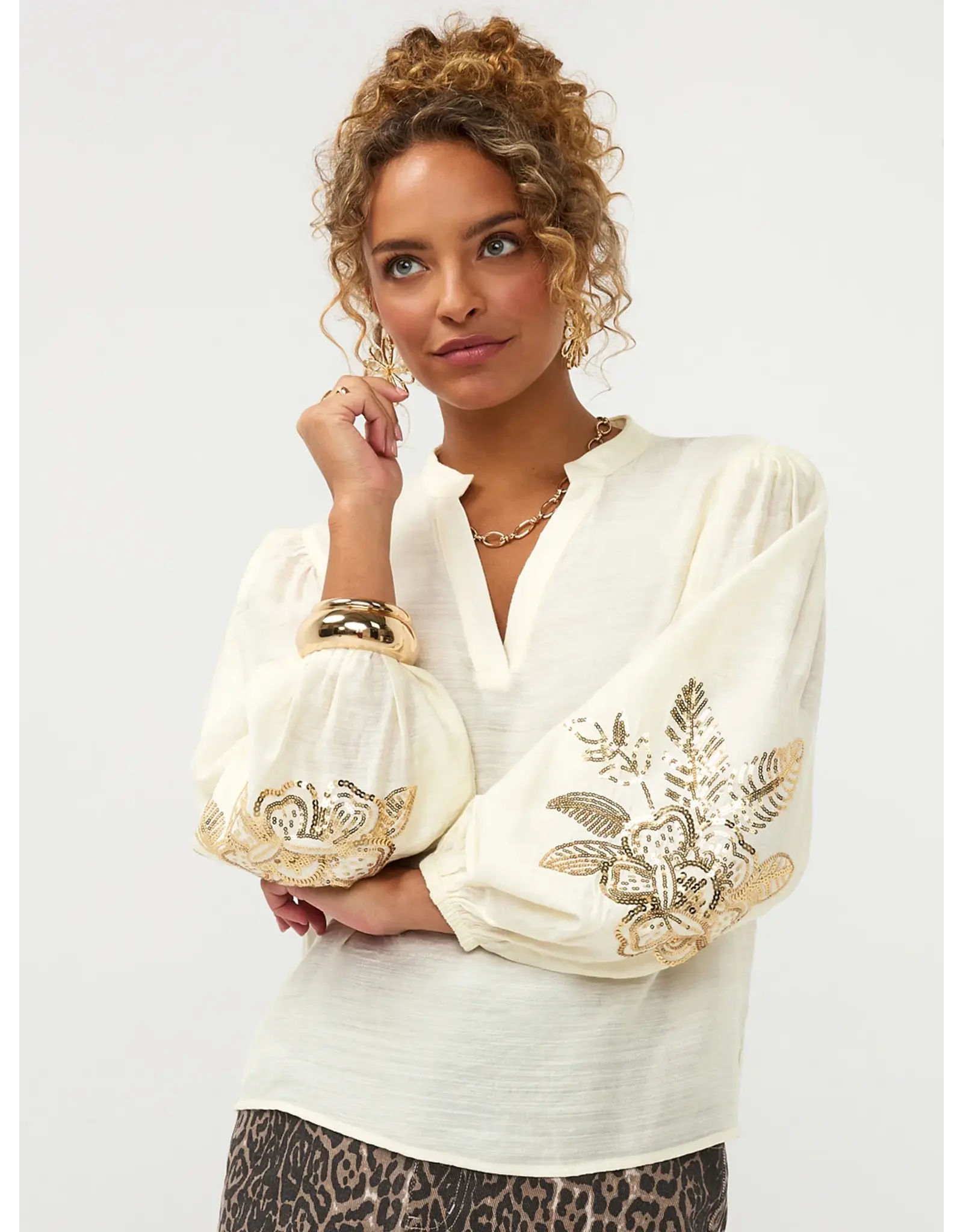 Ydence Blouses Rose - Ecru