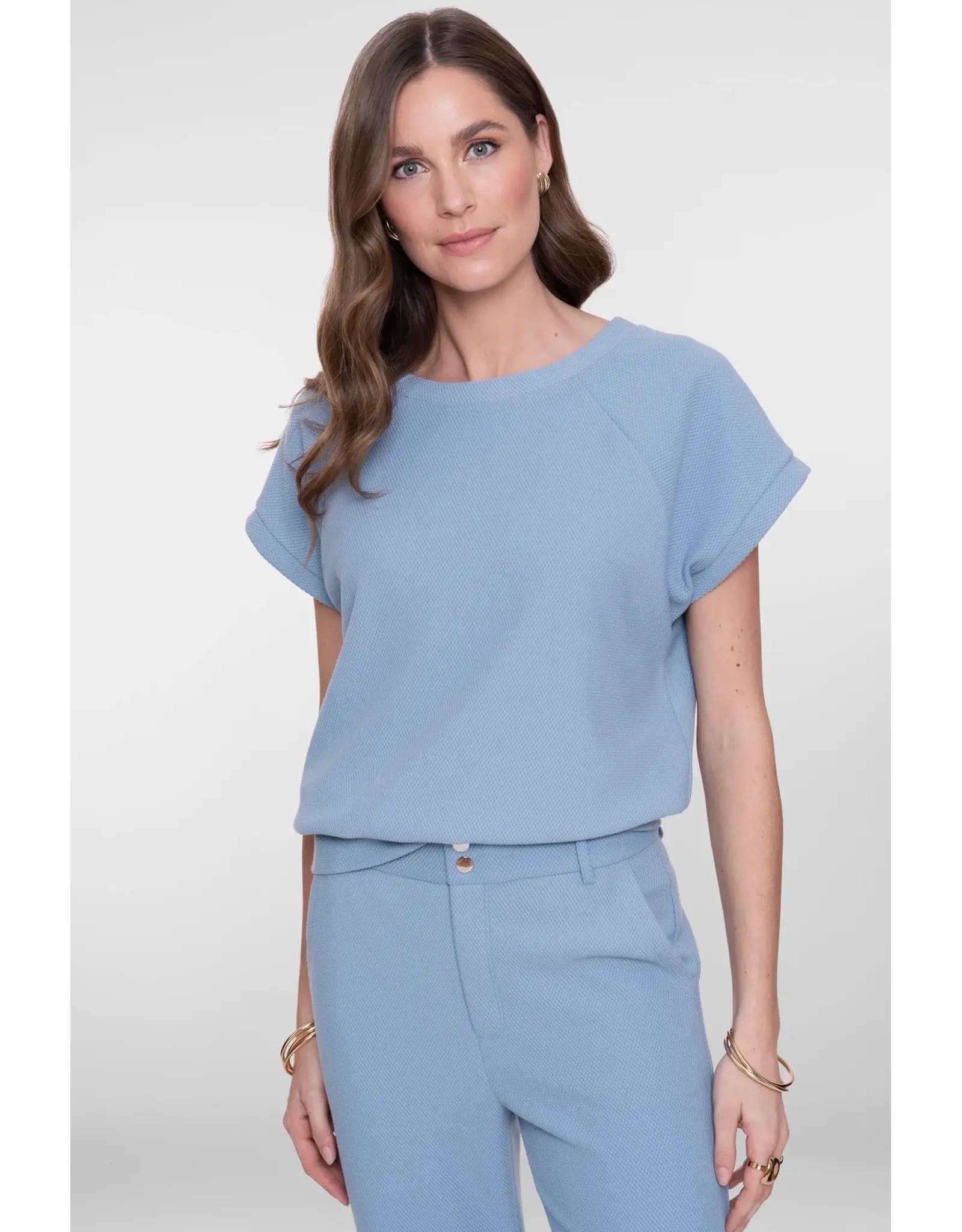 Geisha Sweater Short Sleeves Comfy 62053 - Jeans Blue