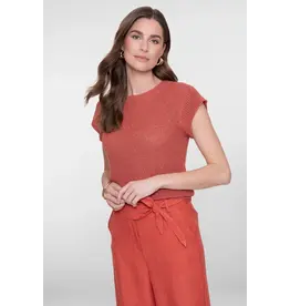 Geisha Pullover Lurex Sleeveless - Stone/Red/Gold