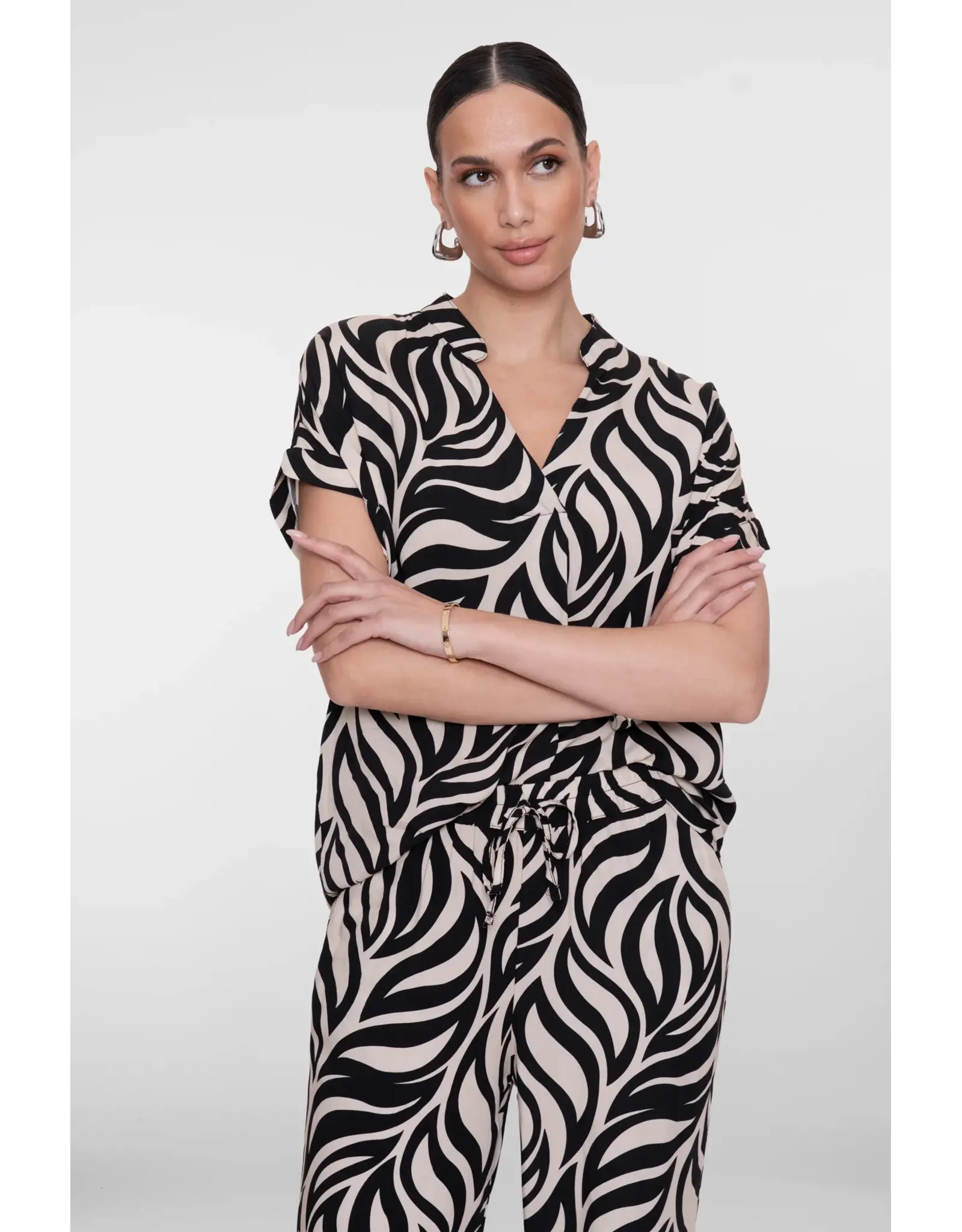 Geisha Top Bi-Color - Black/Sand