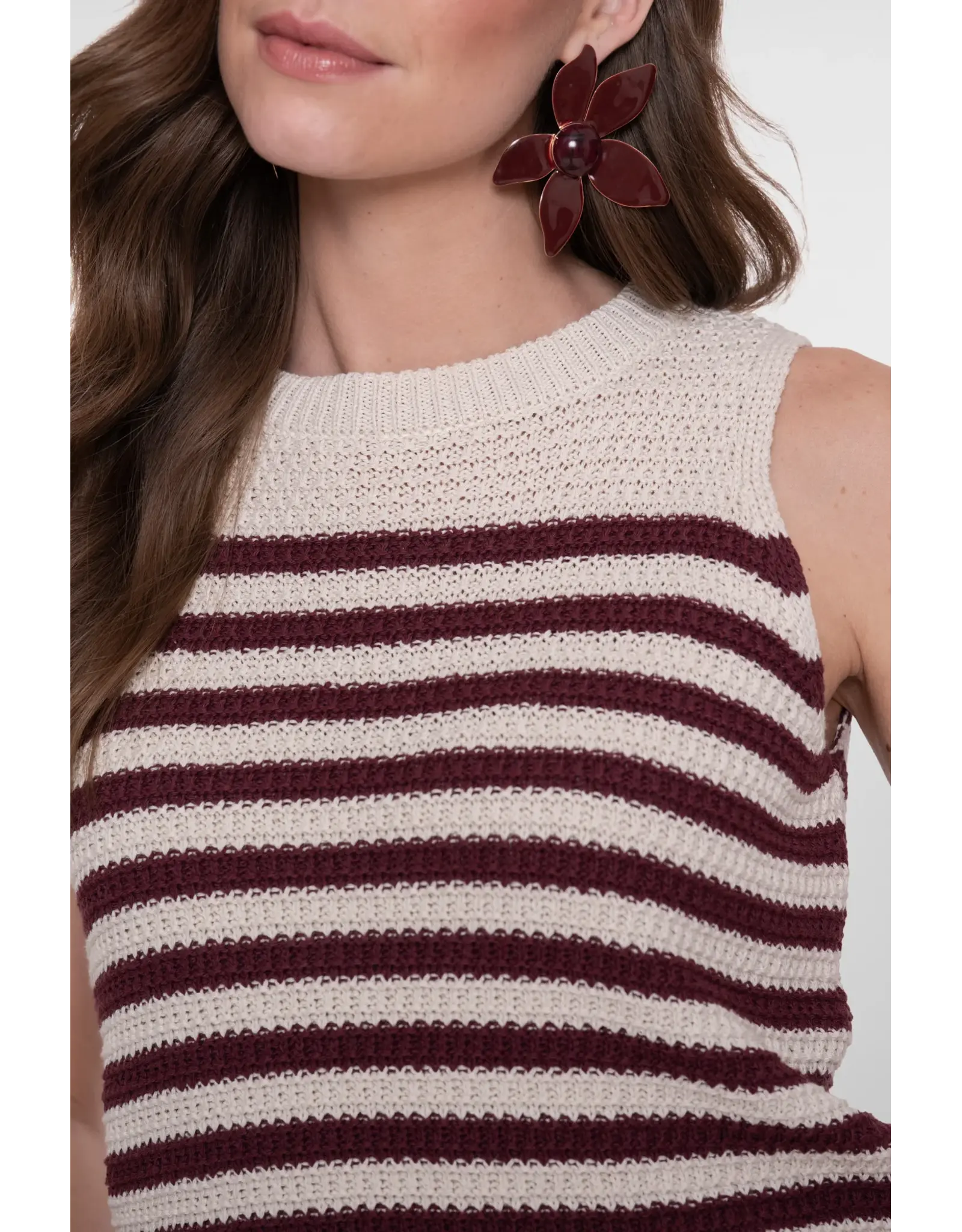 Geisha Spencer Striped - Offwhite/Cherry