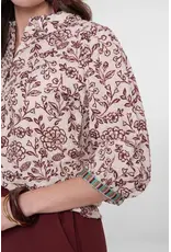 Geisha Blouse 63227 - Ecru/Cherry red