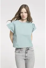 Homage Top with wide shoulders - Sea Blue