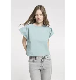 Homage Top with wide shoulders - Sea Blue