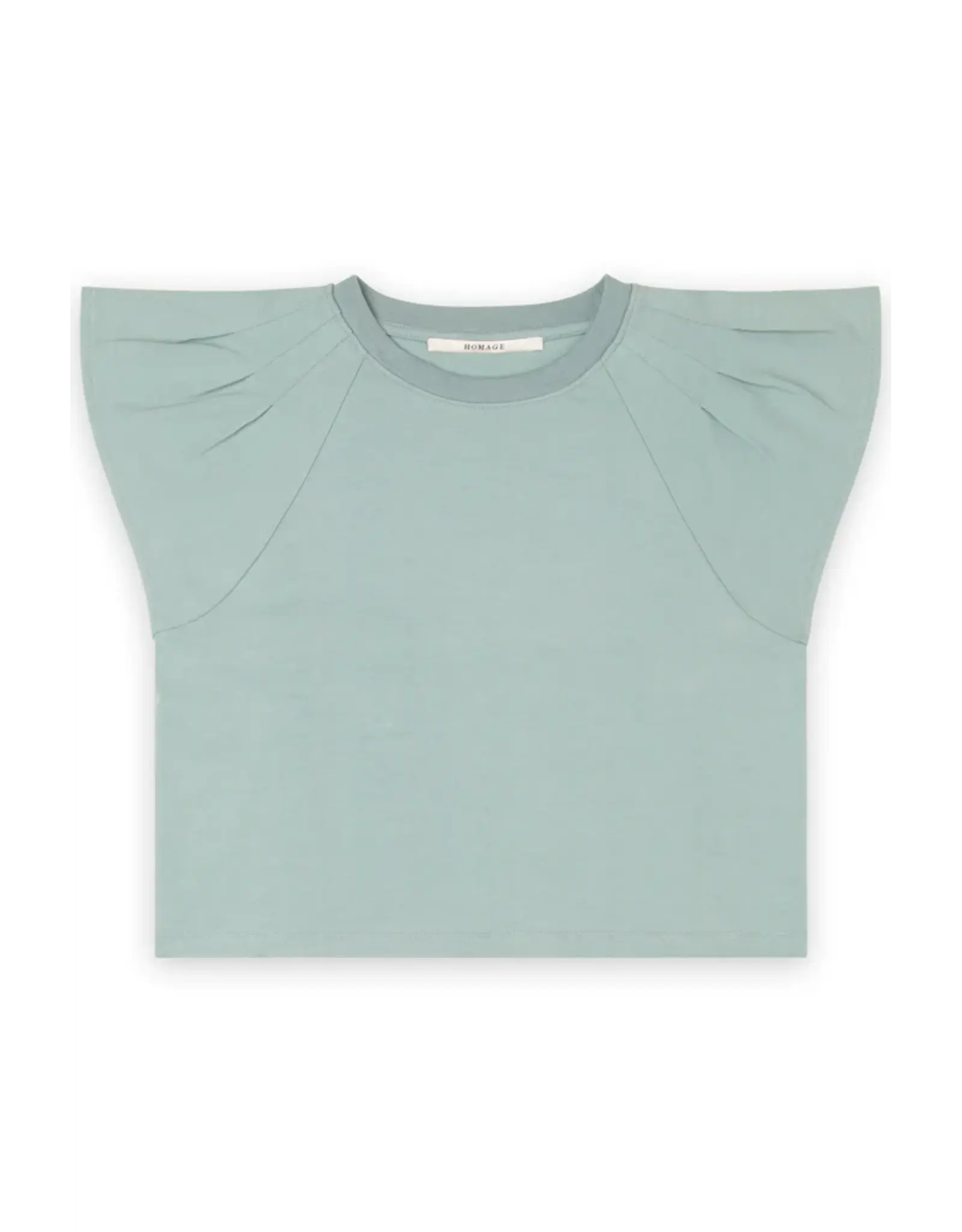 Homage Top with wide shoulders - Sea Blue