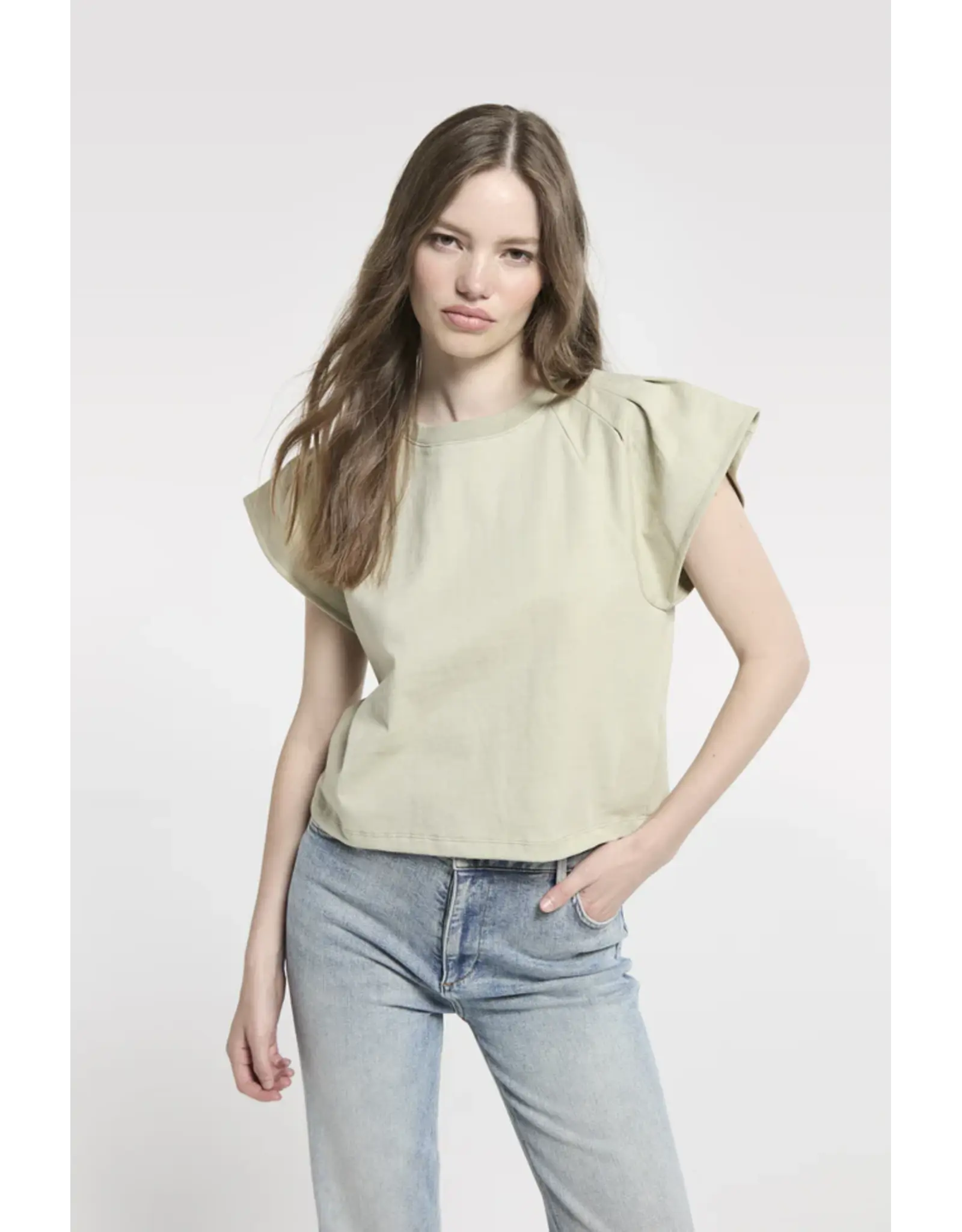 Homage Top with wide shoulders - Pistachio