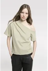 Homage Offshoulder top with pleats - Pistachino
