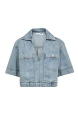 Haute L'amitié Drew Denim Top - Bleached Denim