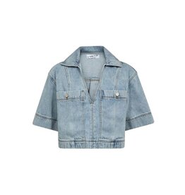 Haute L'amitié Drew Denim Top - Bleached Denim