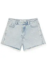 Homage Denim Short With Fringes - Vintage Blue
