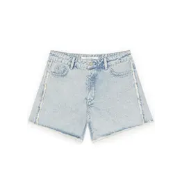 Homage Denim Short With Fringes - Vintage Blue