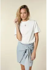 Homage Shoulder Detail Top with print - Offwhite