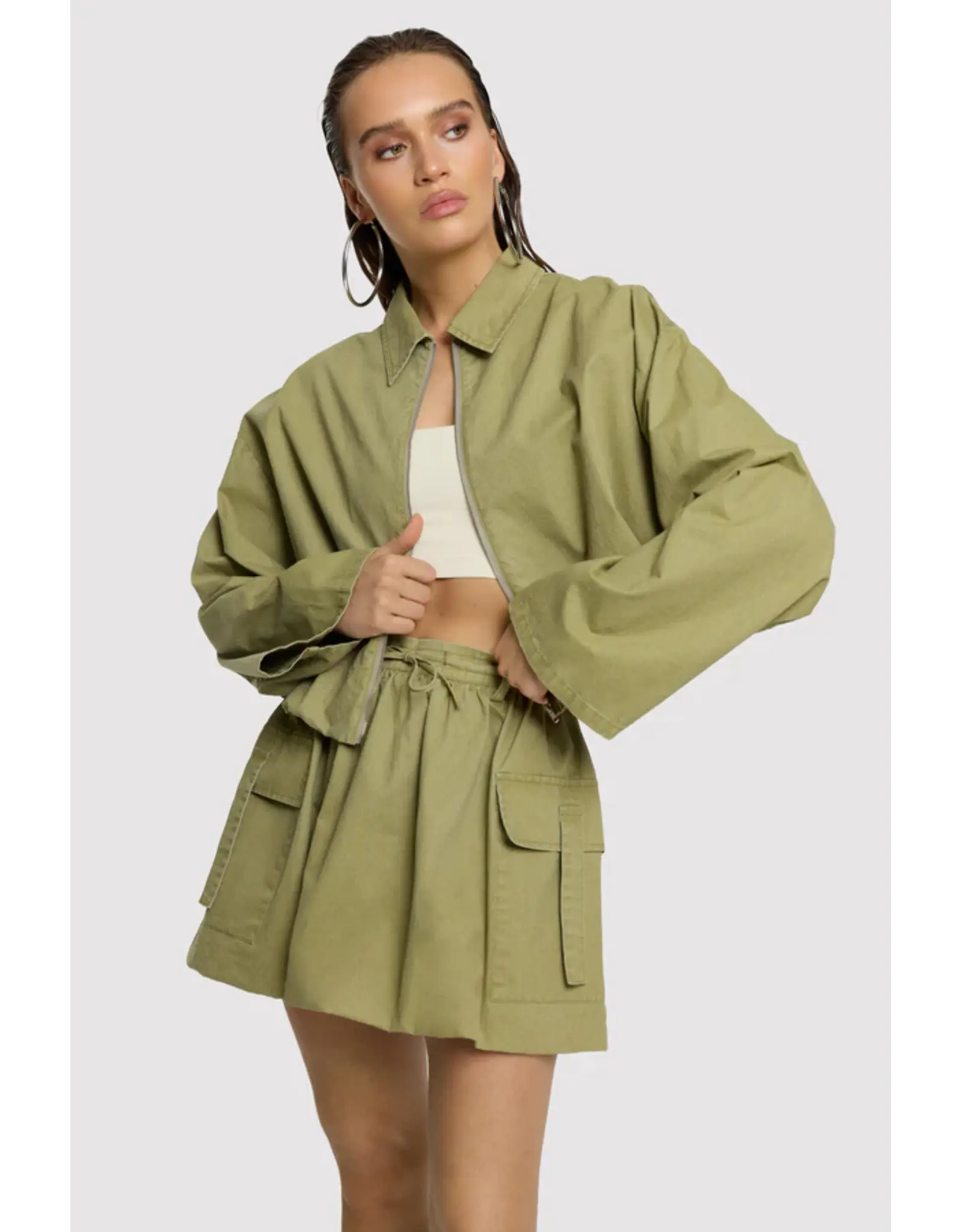 Refined Department Cargo Balloon Skirt Mandy - Army