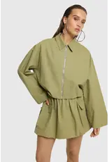Refined Department Cropped Balloon Jacket Aley - Army