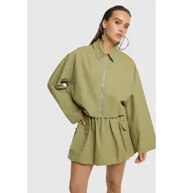 Refined Department Cropped Balloon Jacket Aley - Army