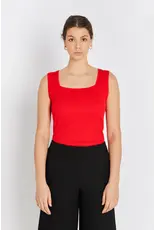 Rue de Femme Noa Reverse Knit  Top - Mars Red