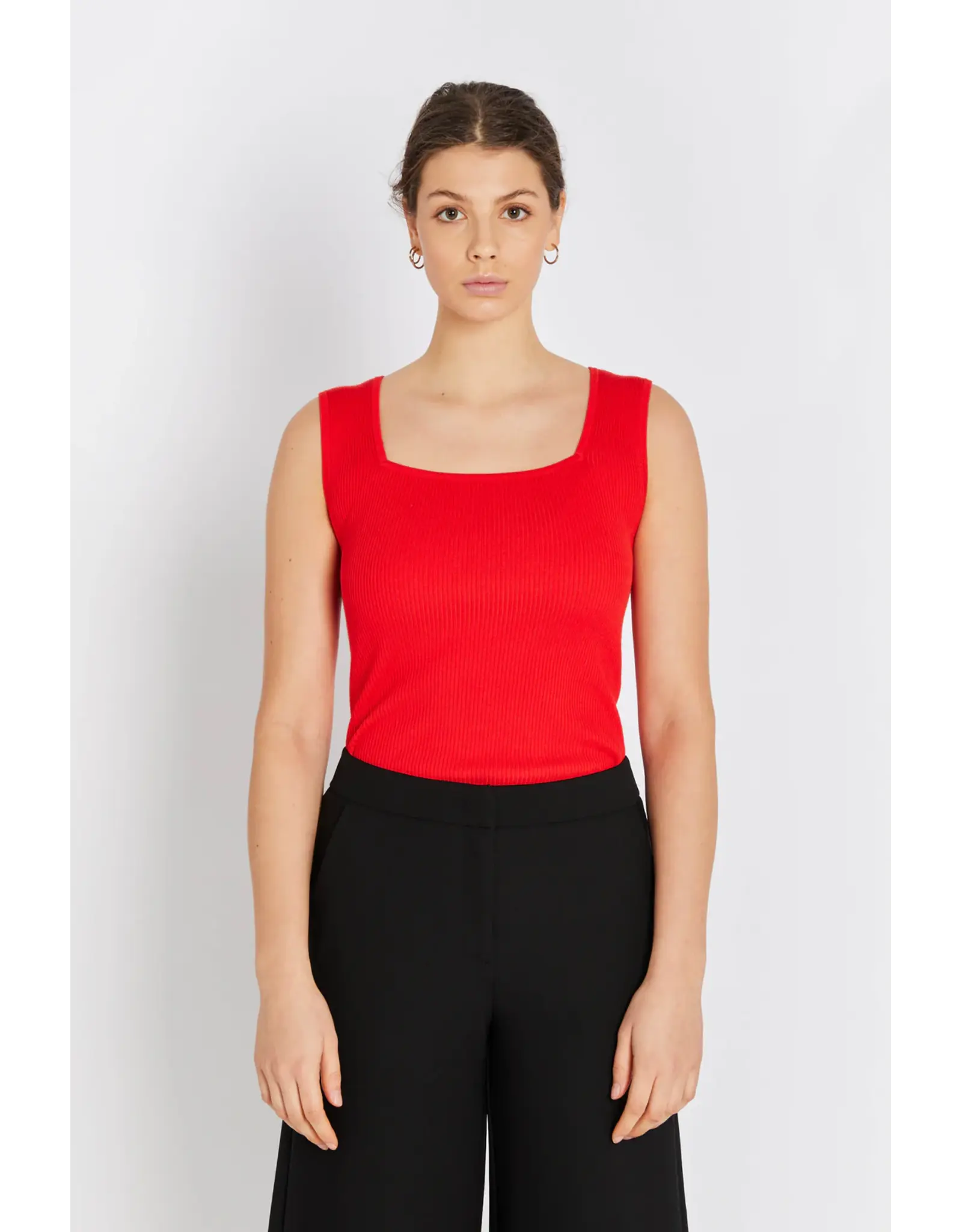 Rue de Femme Noa Reverse Knit  Top - Mars Red