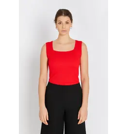 Rue de Femme Noa Reverse Knit  Top - Mars Red