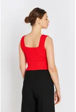 Rue de Femme Noa Reverse Knit  Top - Mars Red