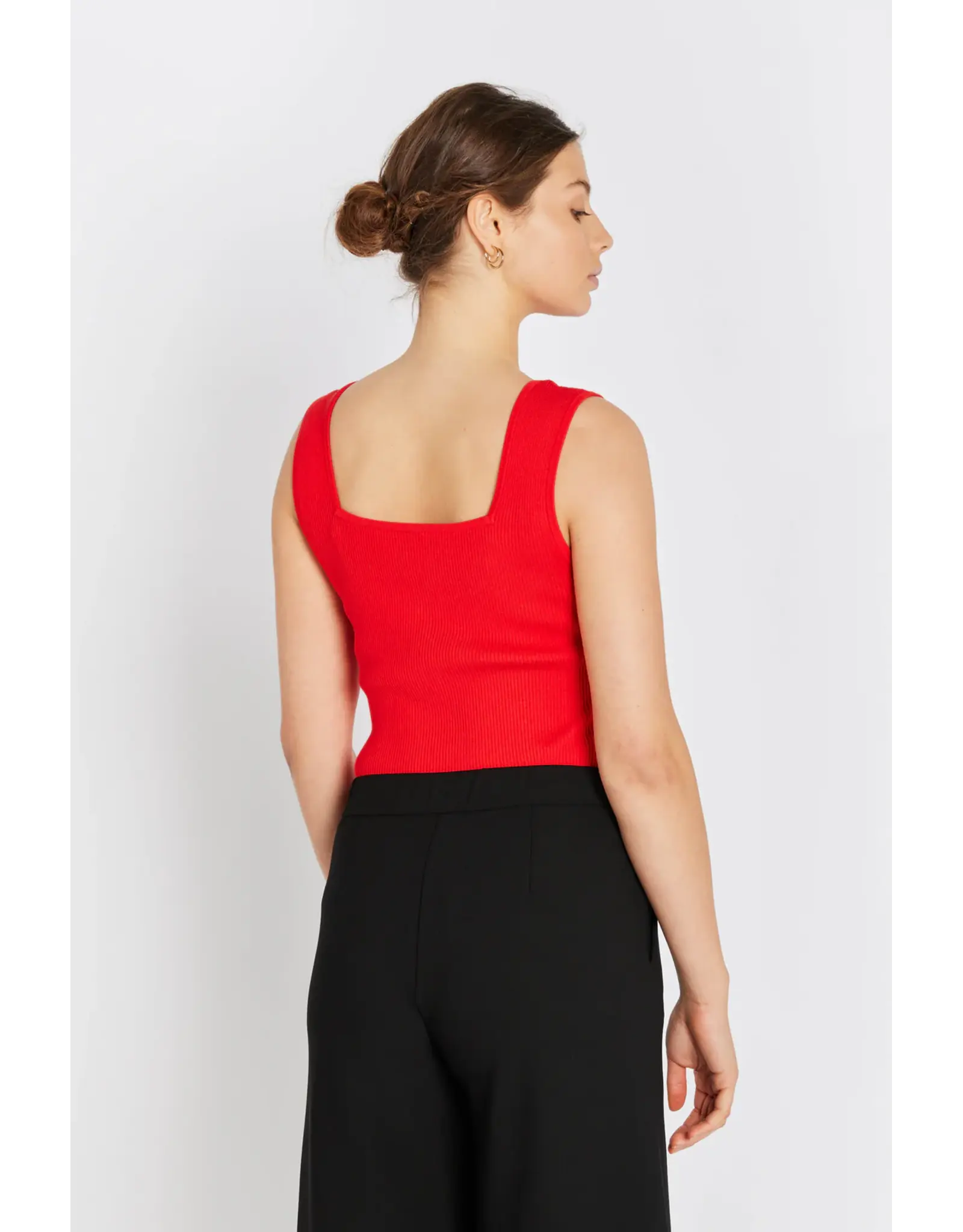 Rue de Femme Noa Reverse Knit  Top - Mars Red