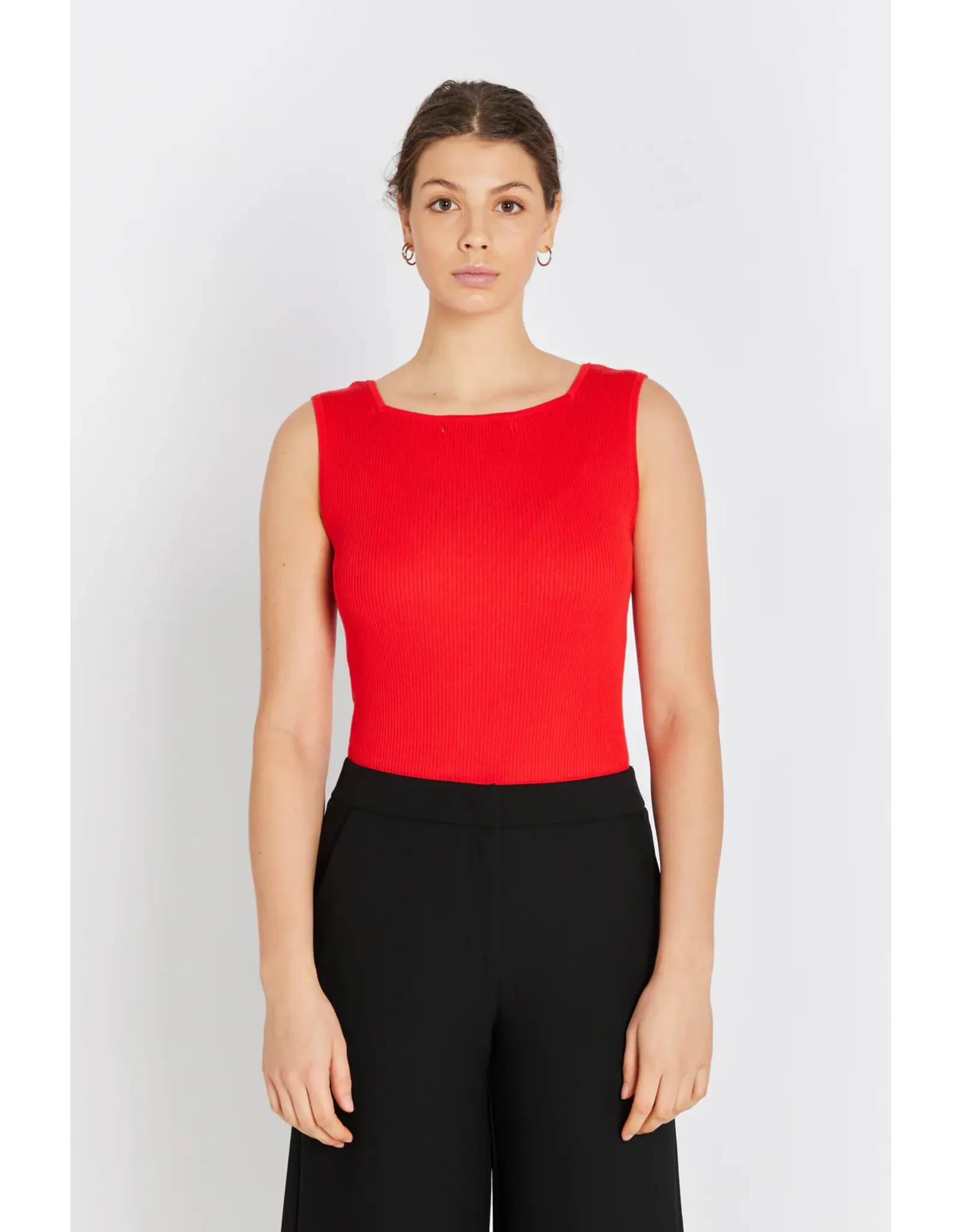 Rue de Femme Noa Reverse Knit  Top - Mars Red