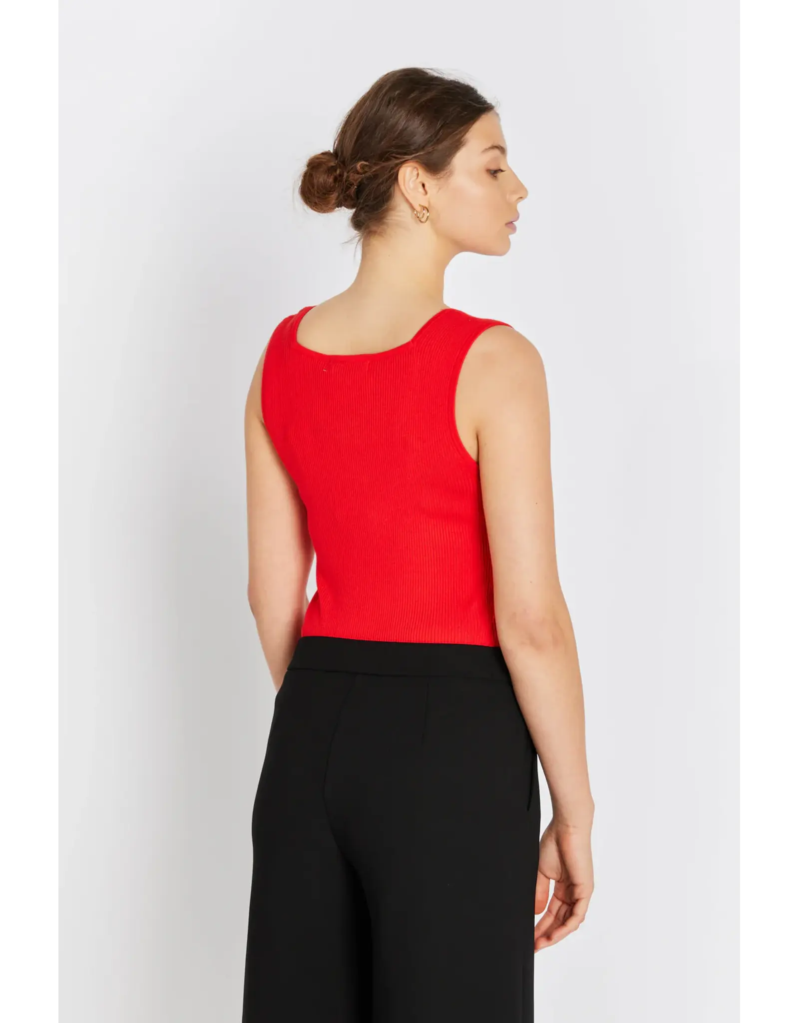 Rue de Femme Noa Reverse Knit  Top - Mars Red