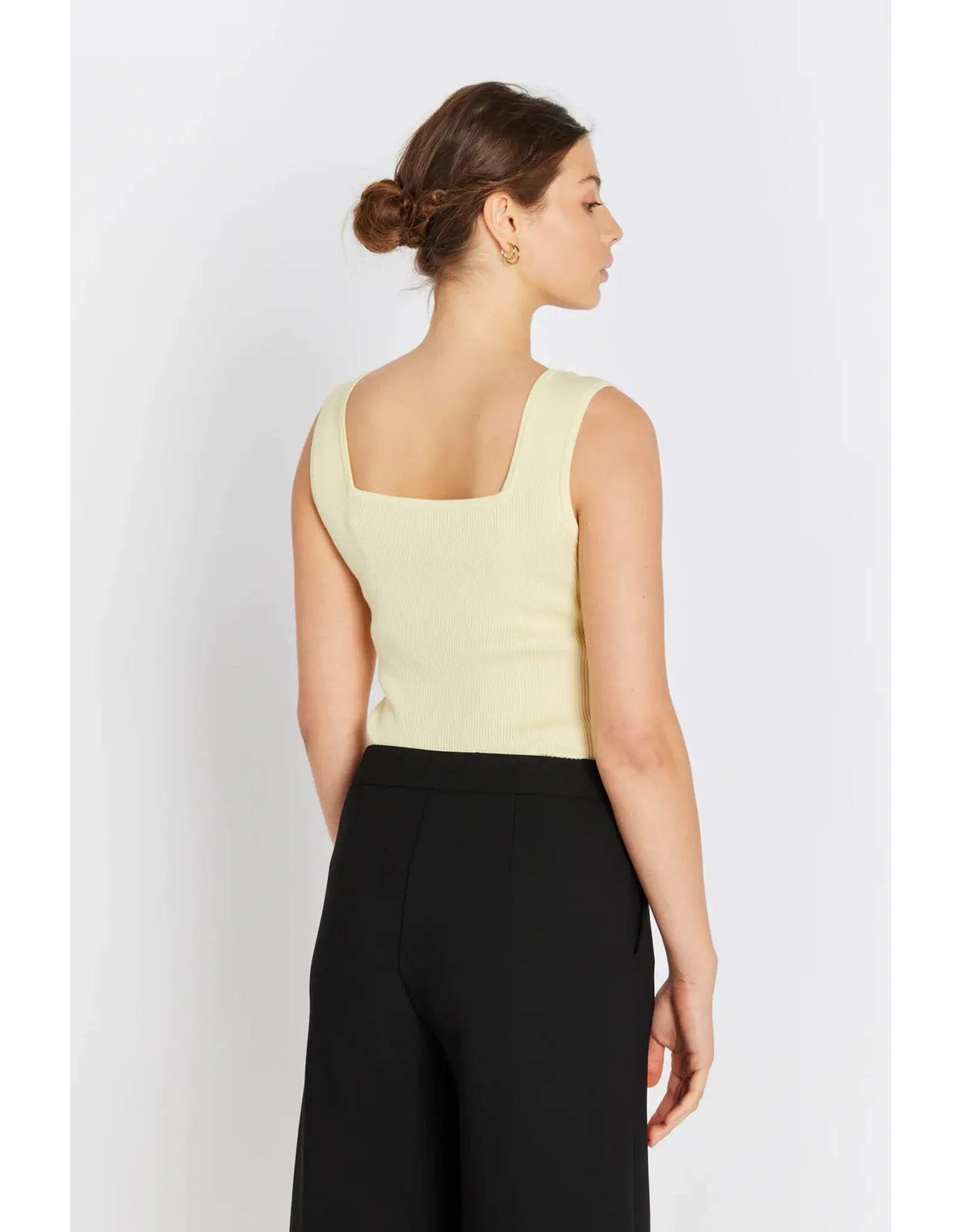 Rue de Femme Noa Reverse Knit  Top - Soft Yellow