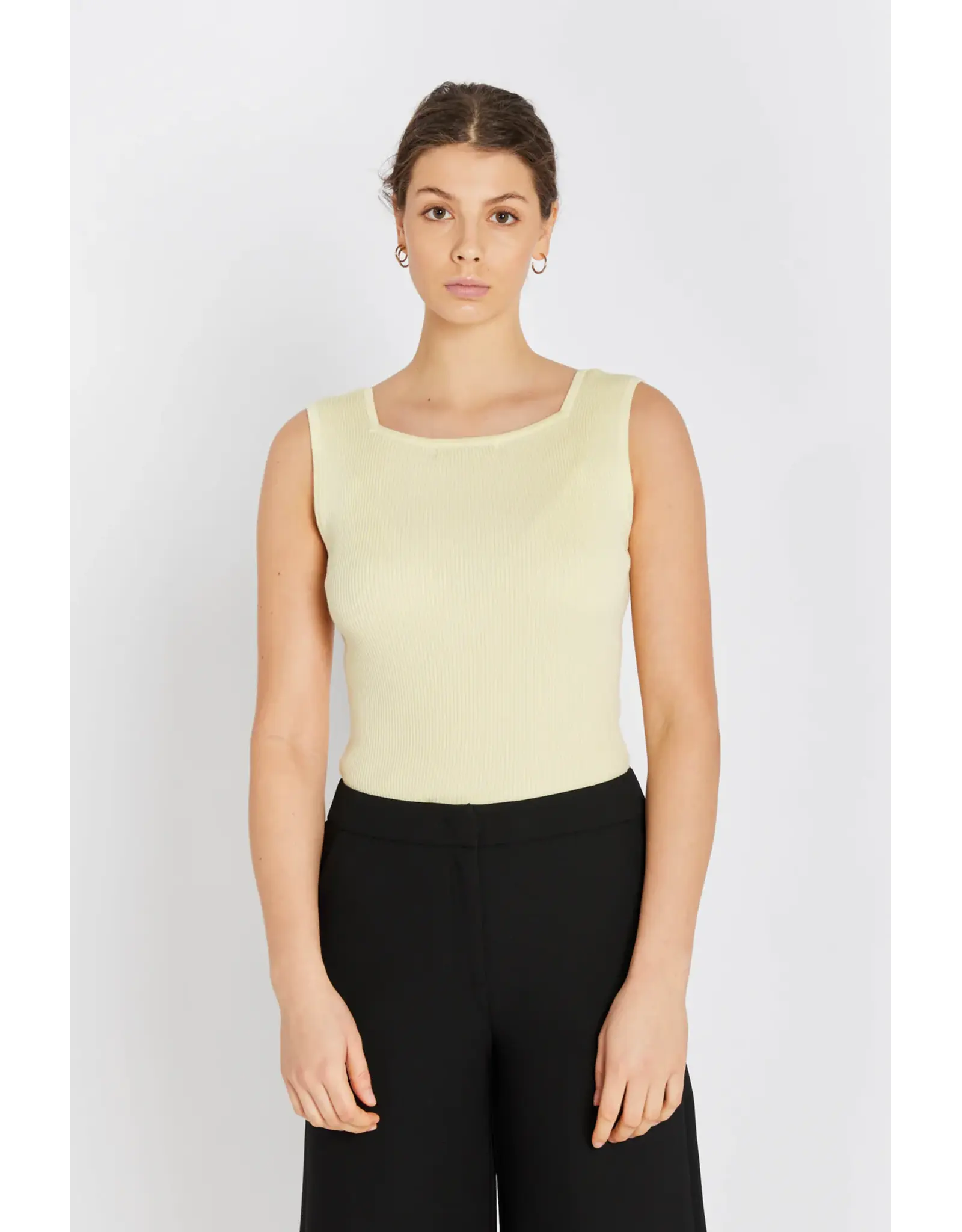 Rue de Femme Noa Reverse Knit  Top - Soft Yellow