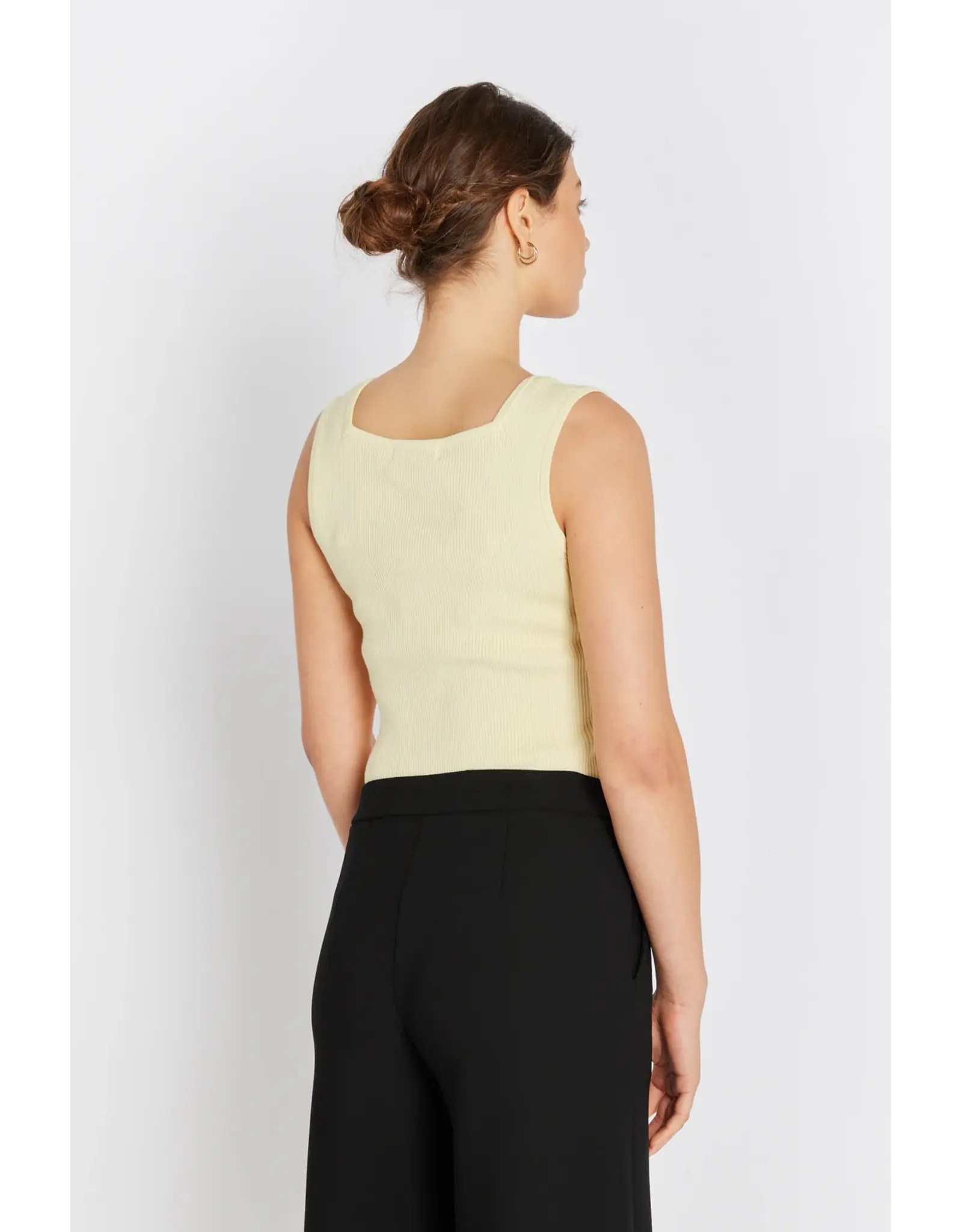 Rue de Femme Noa Reverse Knit  Top - Soft Yellow