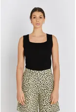 Rue de Femme Noa Reverse Knit  Top - Black