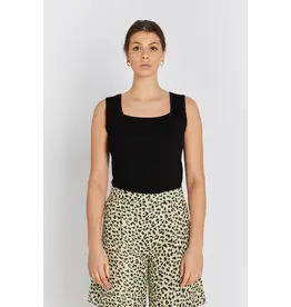Rue de Femme Noa Reverse Knit  Top - Black