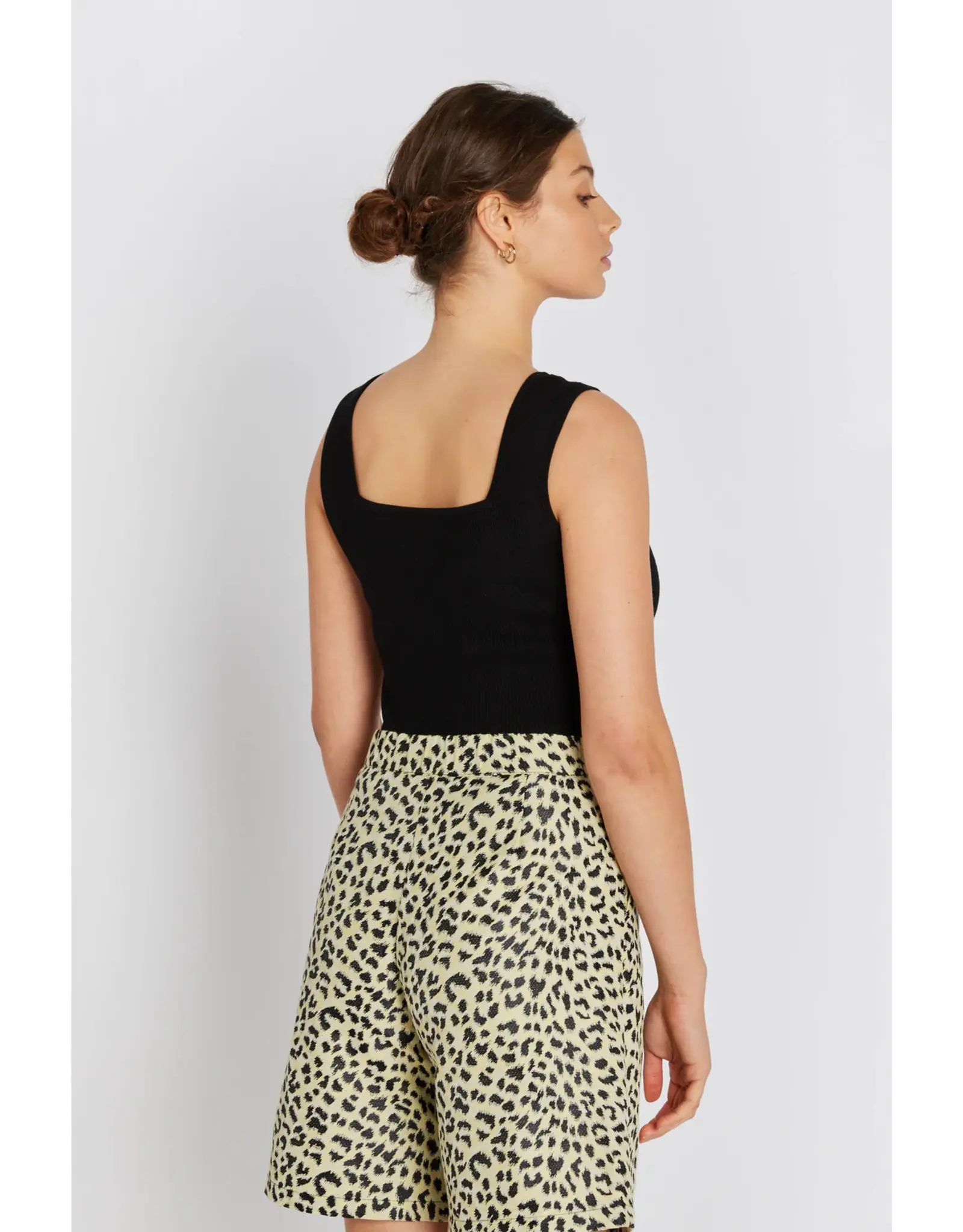 Rue de Femme Noa Reverse Knit  Top - Black