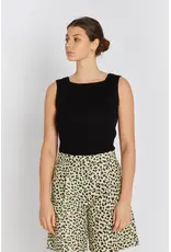 Rue de Femme Noa Reverse Knit  Top - Black