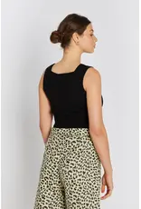 Rue de Femme Noa Reverse Knit  Top - Black