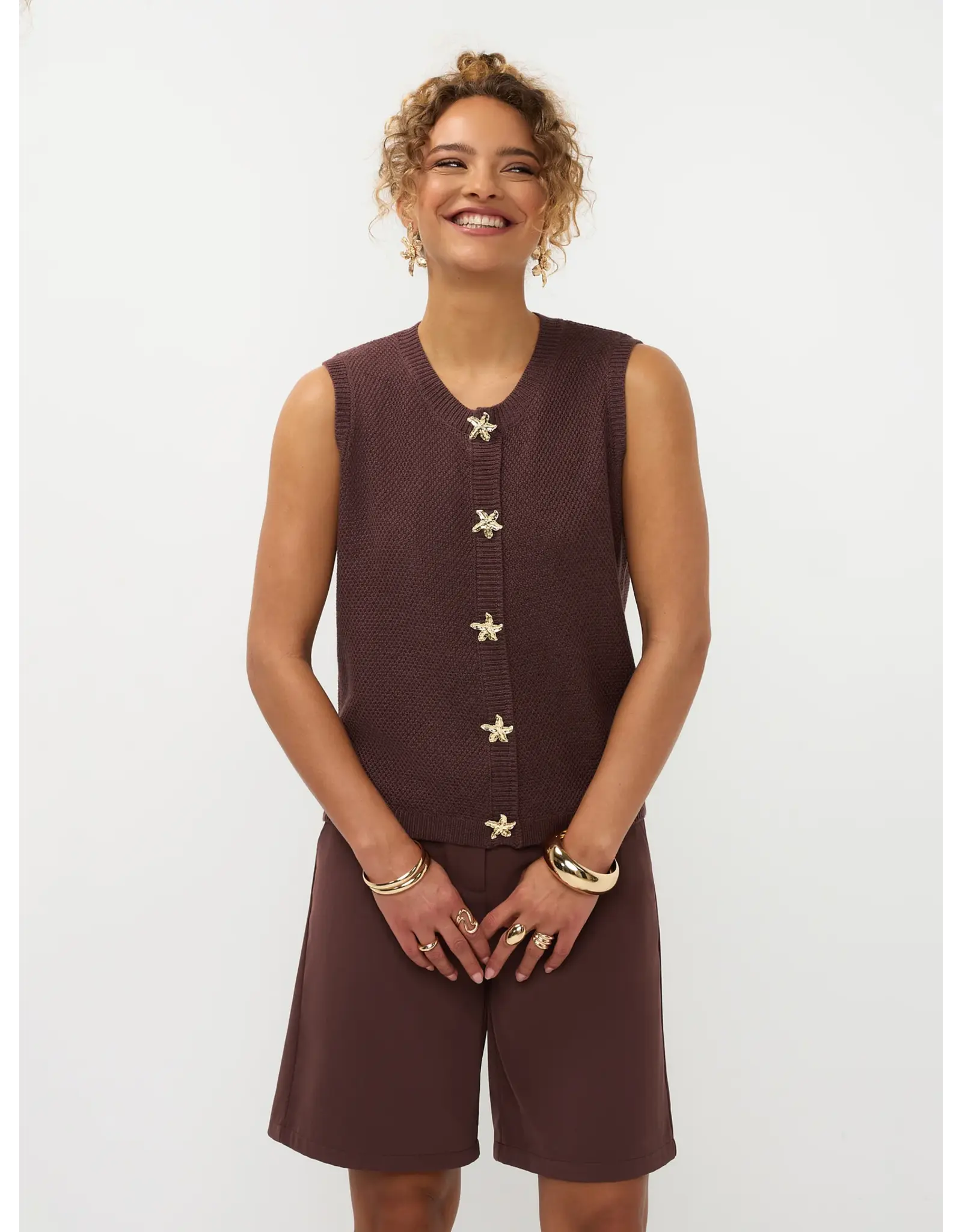 Ydence Knitted Top Mona - Brown