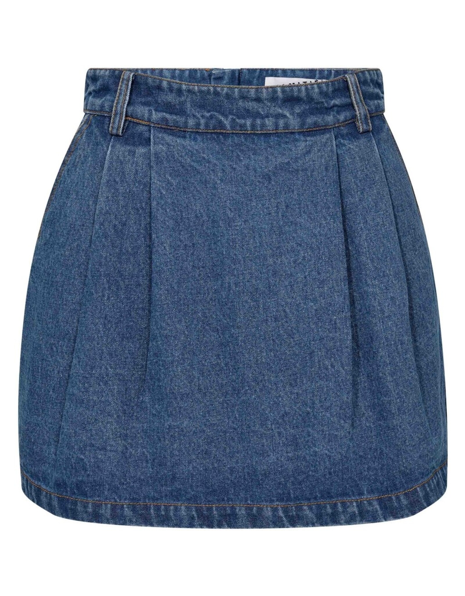 Haute L'amitié Denim Pleat Skirt - Denim Blue
