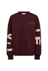 Haute L'amitié Maxi Split Logo Sweat - Wine